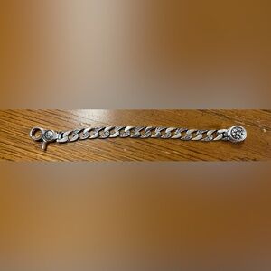 925 GUSMI MANG 2021 Replic 8” Silver Toned Spinner Cuban Style Link Bracelet